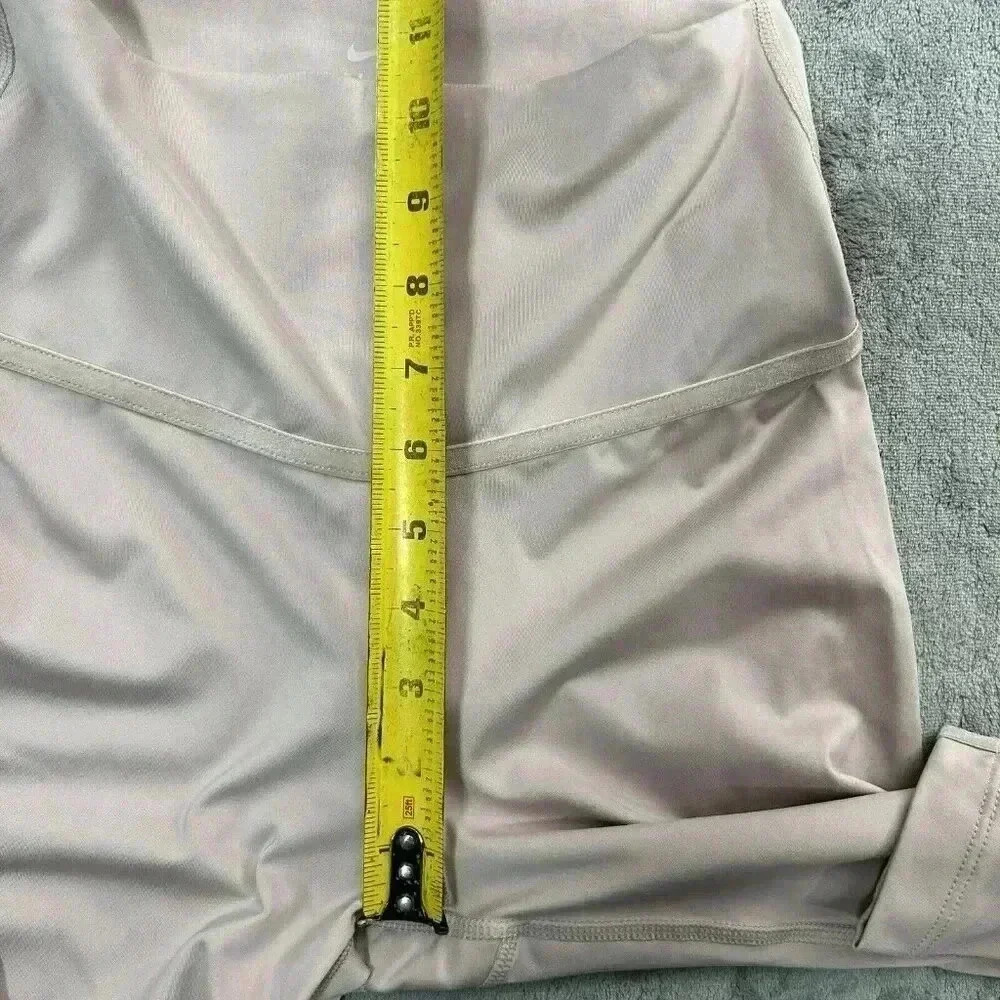 Nike Leggings Women's Small Yoga Velour Trim 7/8 High Rise Pink Mauve Athleisure - Picture 5 of 12